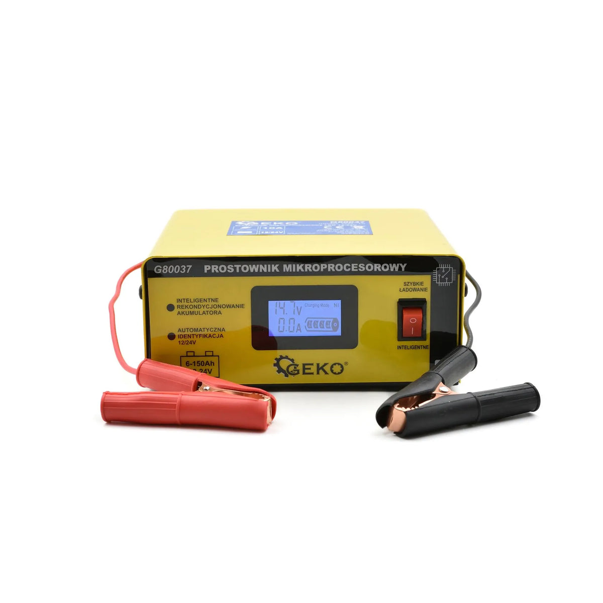 GEKO Automatische Batterijlader LCD 12/24V 10A