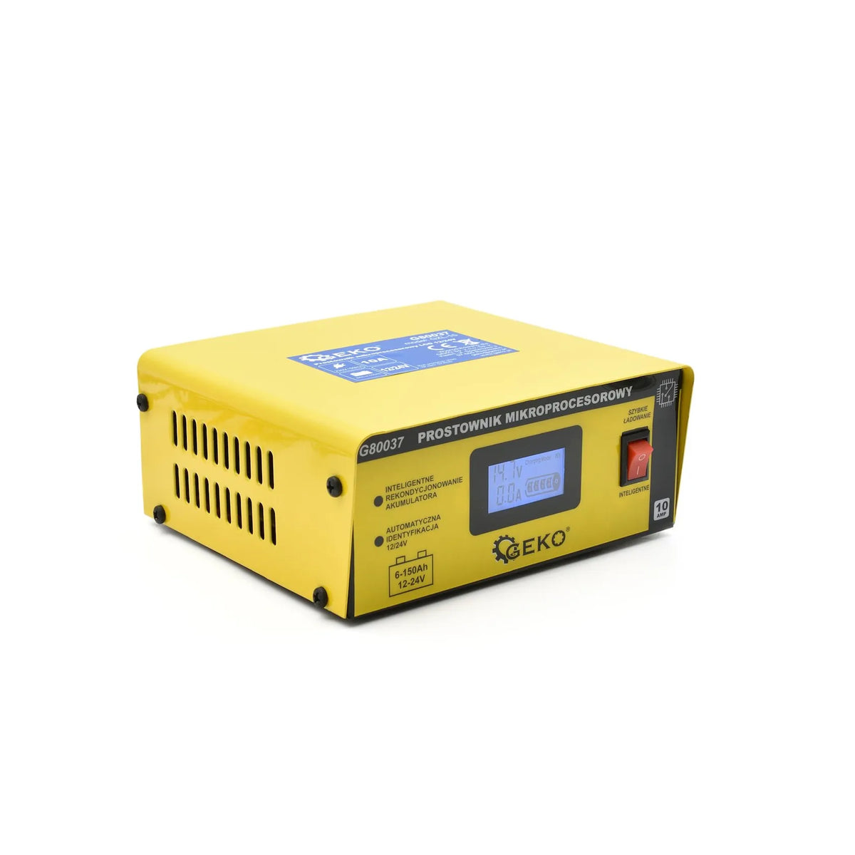 GEKO Automatische Batterijlader LCD 12/24V 10A