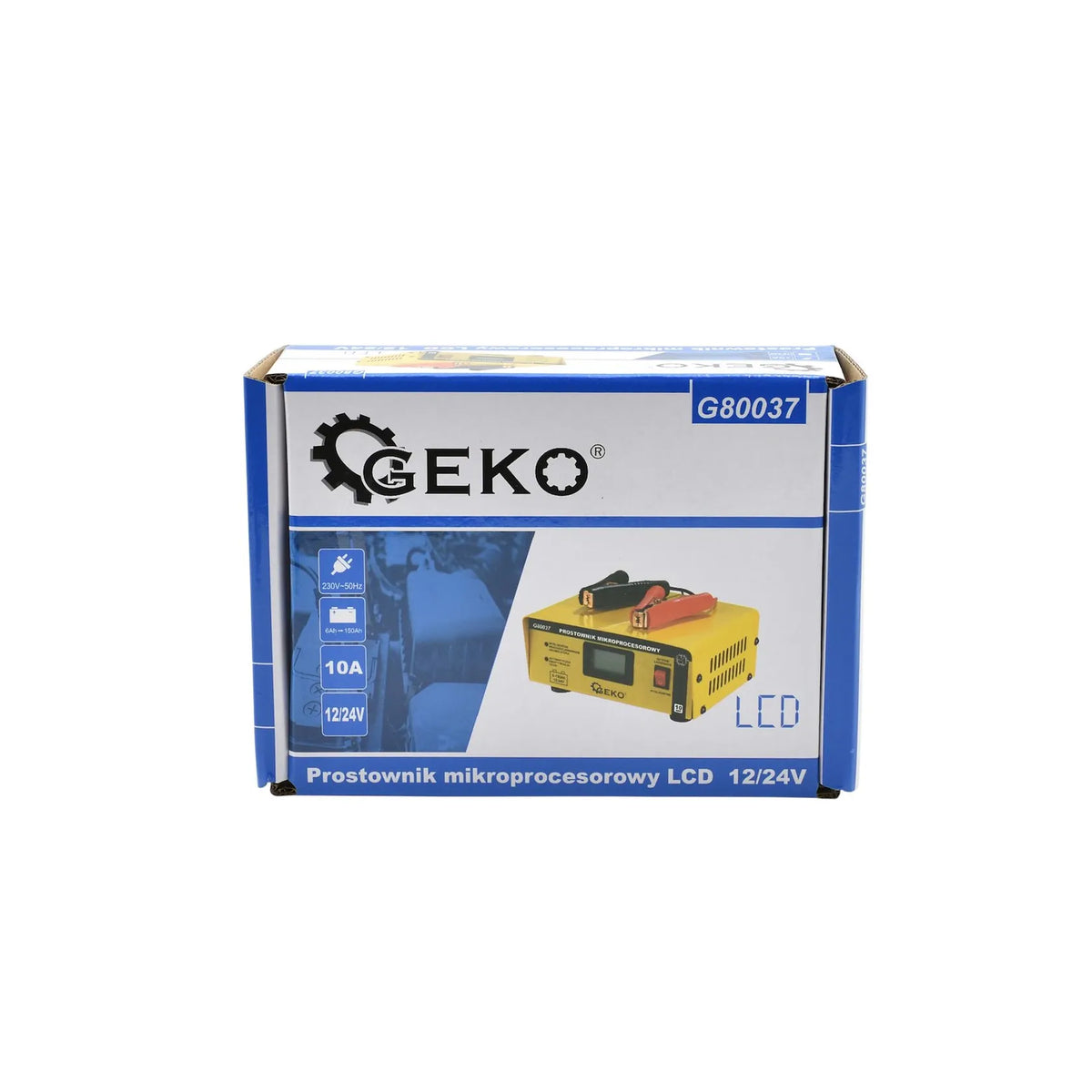 GEKO Automatische Batterijlader LCD 12/24V 10A