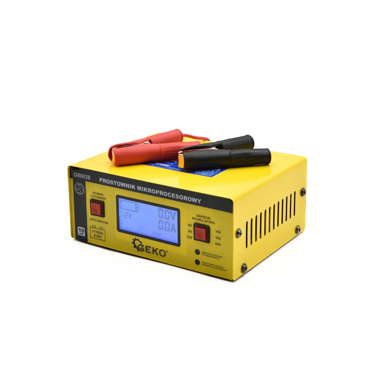 GEKO Automatische Batterijlader LCD 6/12/24V 10A