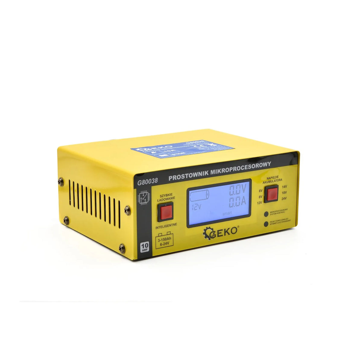 GEKO Automatische Batterijlader LCD 6/12/24V 10A