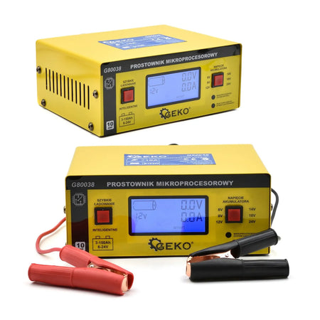 GEKO Automatische Batterijlader LCD 6/12/24V 10A