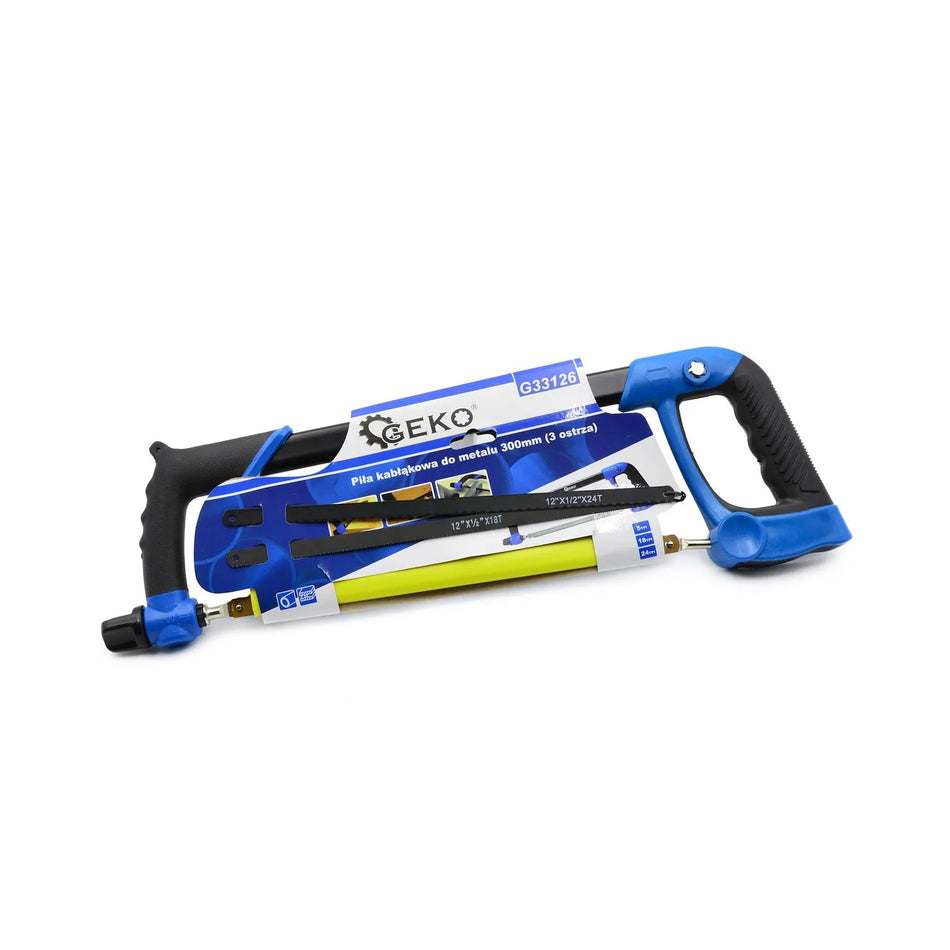 GEKO Metaalgatzaag 300mm met 3 zaagbladen 12", 24/18/5 TPI