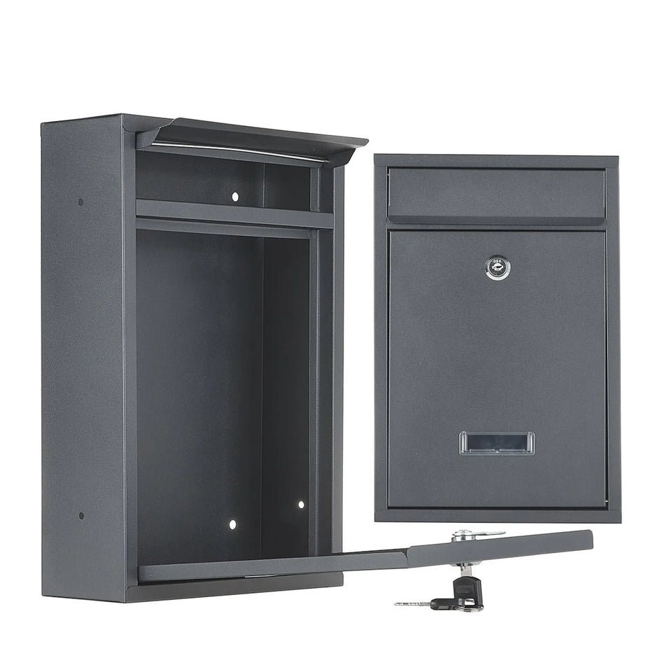 GEKO Brievenbus met raampje 320x240x80mm zwart