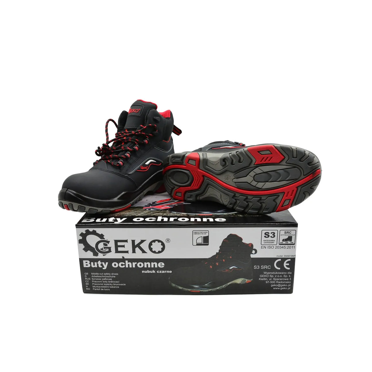 GEKO Veiligheidsschoenen zwart nubuck model 9 S3 SRC maat 40