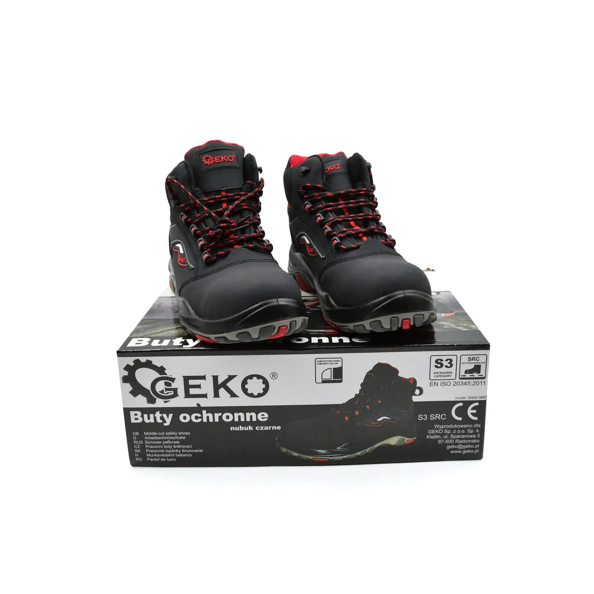 GEKO Veiligheidsschoenen zwart nubuck model 9 S3 SRC maat 40