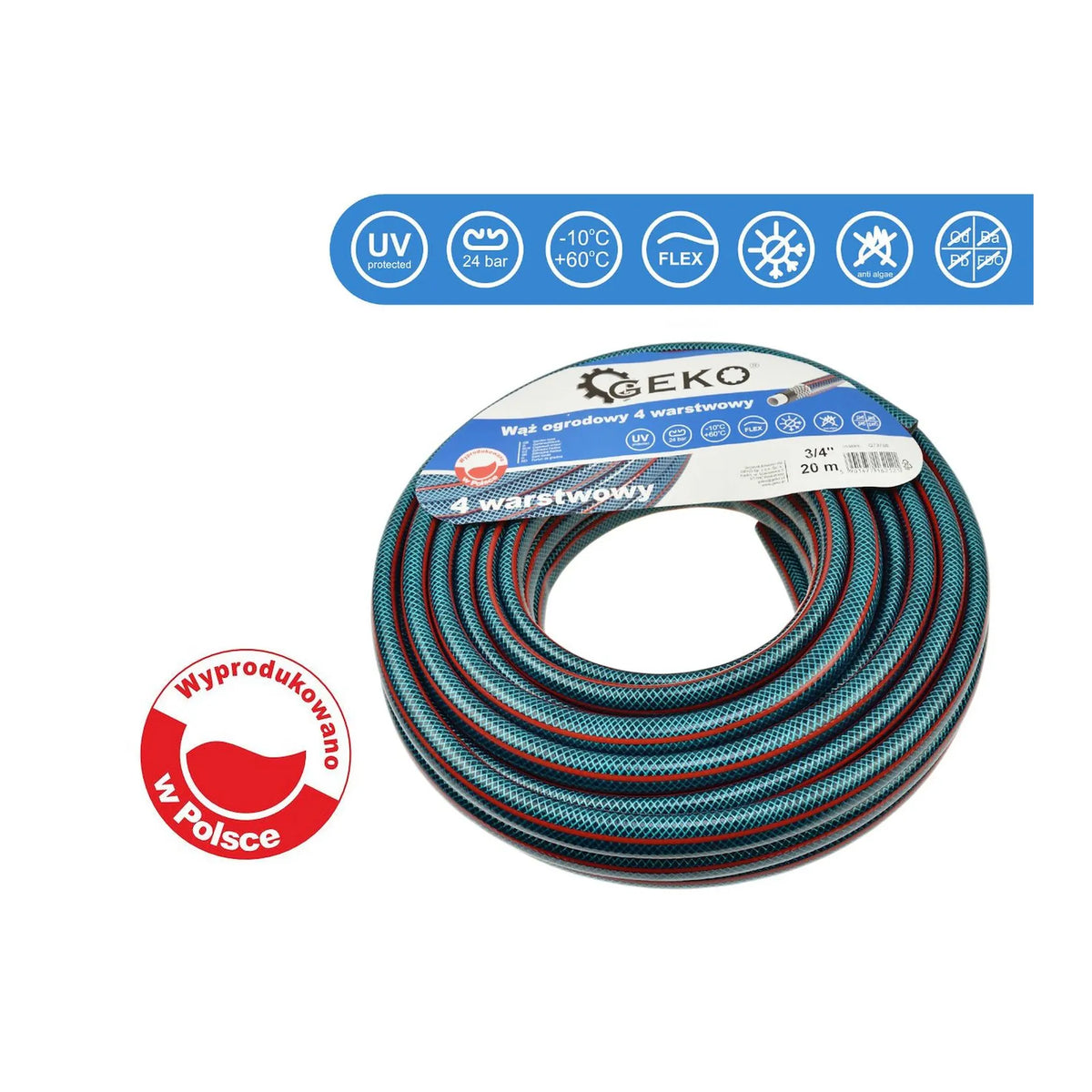 GEKO Tuinslang 4-laags 3/4" 20m