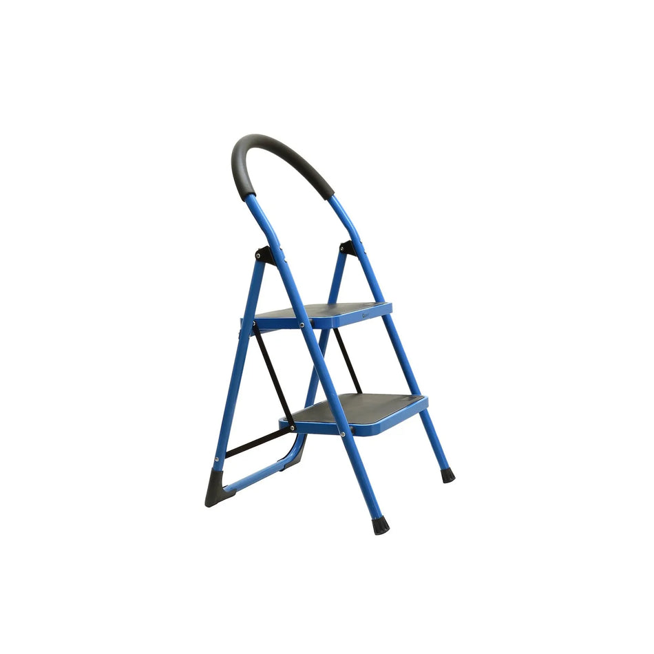 GEKO Opvouwbare metalen ladder 2 treden blauw