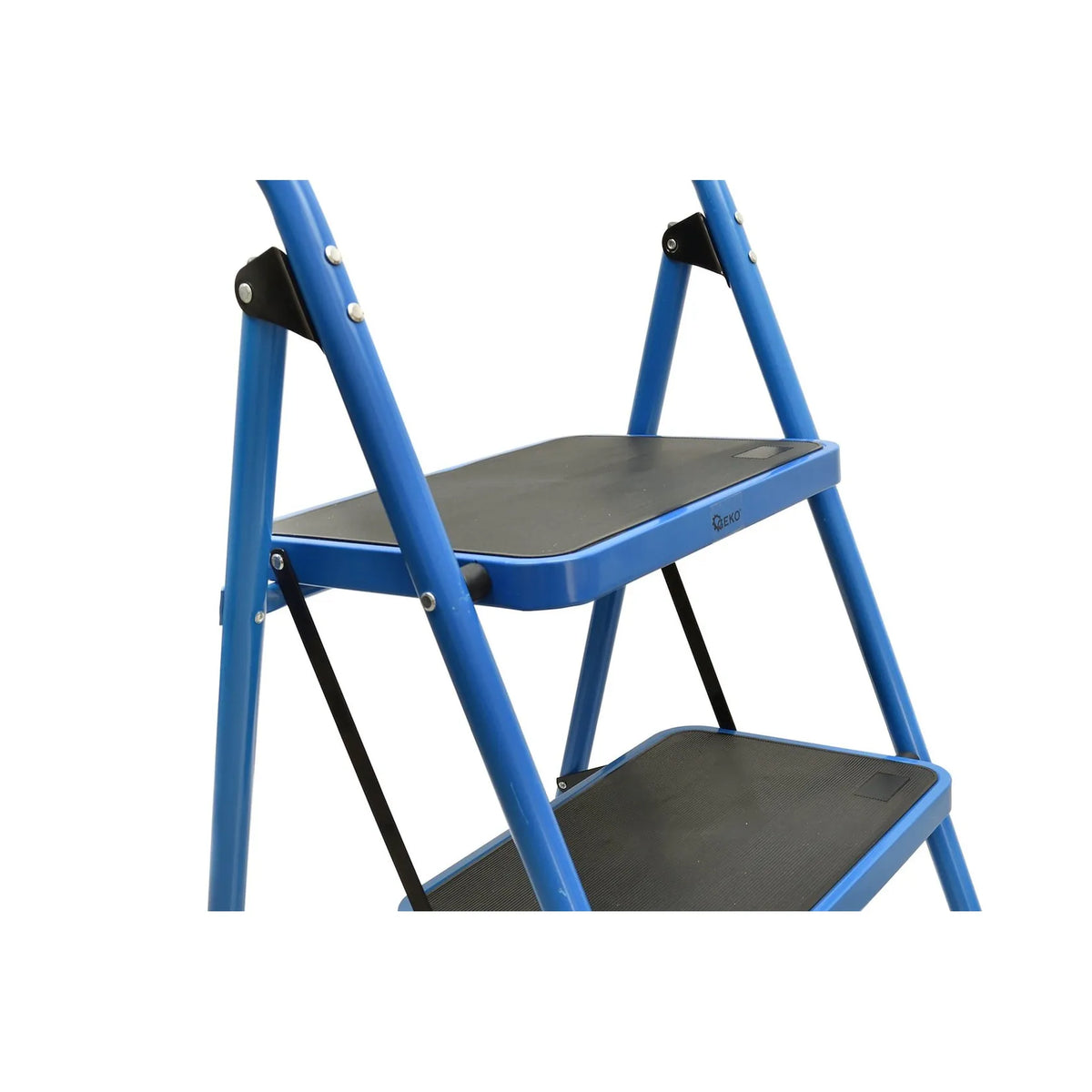 GEKO Opvouwbare metalen ladder 2 treden blauw