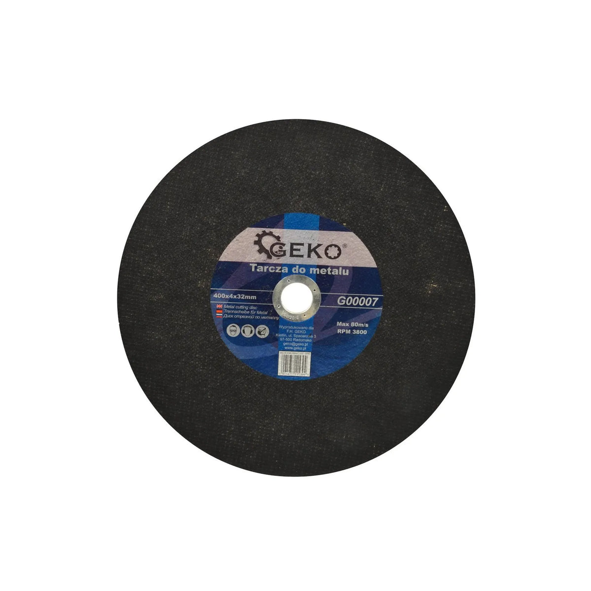 GEKO Metaalsnijschijf met glasvezelversterking 400x4x32mm