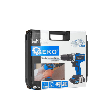 GEKO Accuboormachine met klopfunctie 21 V 2x 2 Ah accu 1,68 kg