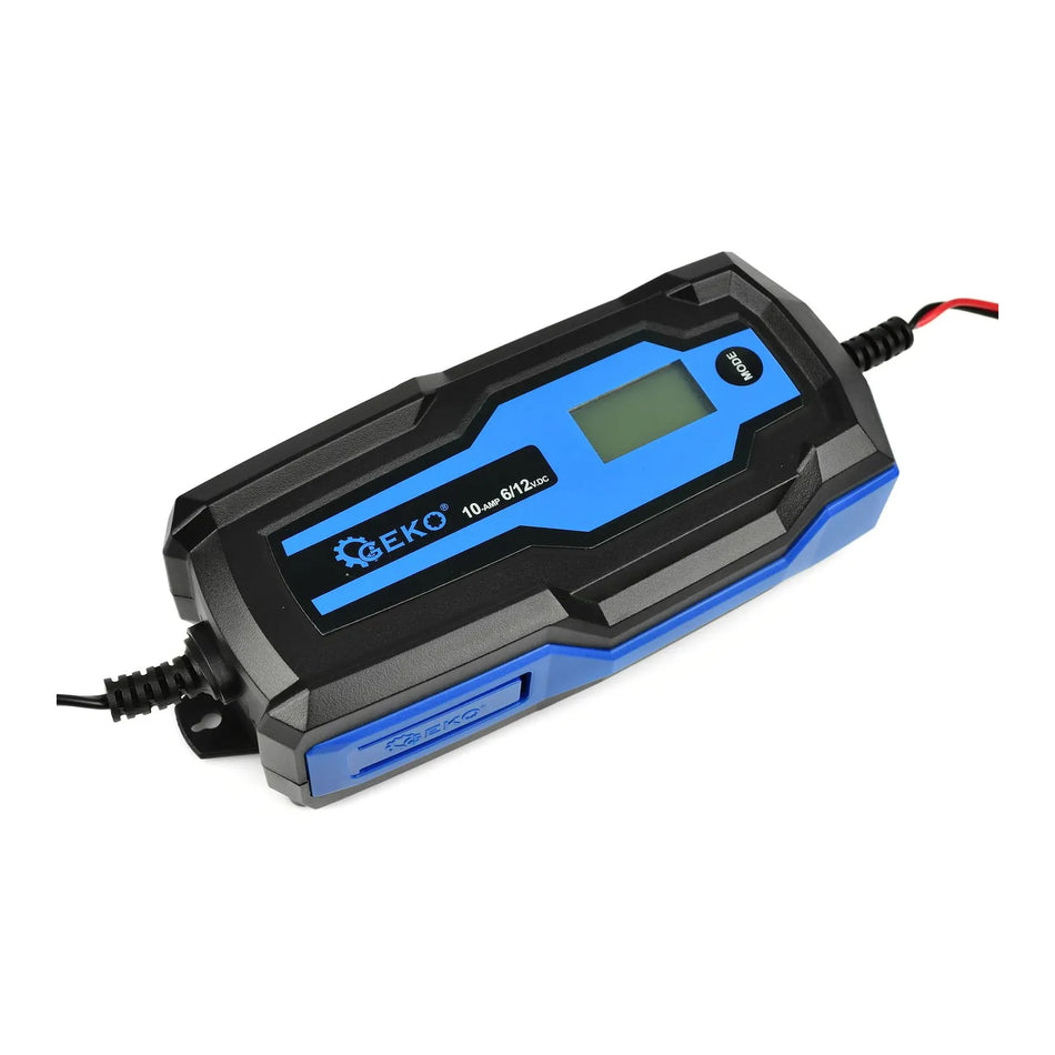GEKO Acculader met LCD-display en voltmeter 6/12 V 10 A