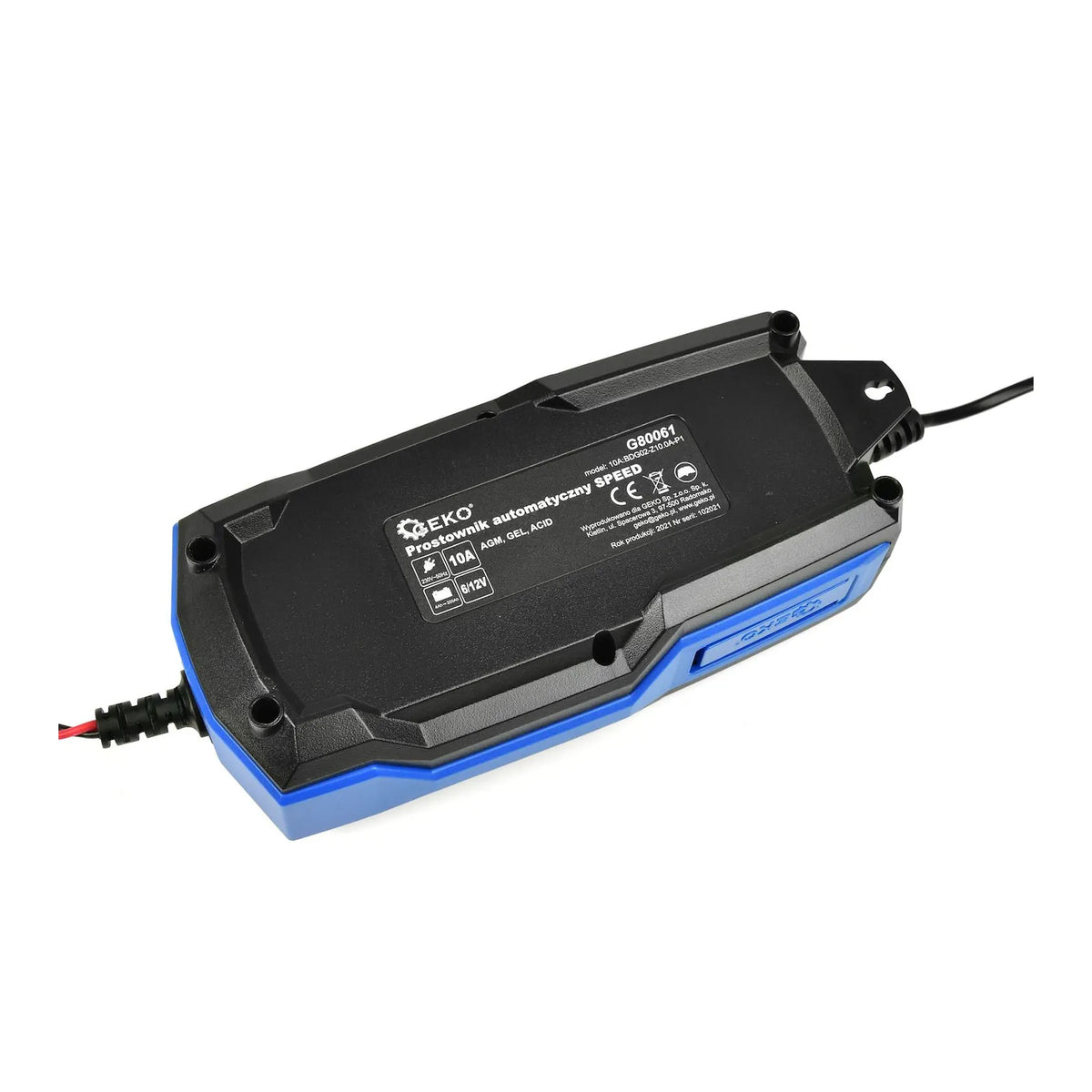 GEKO Acculader met LCD-display en voltmeter 6/12 V 10 A