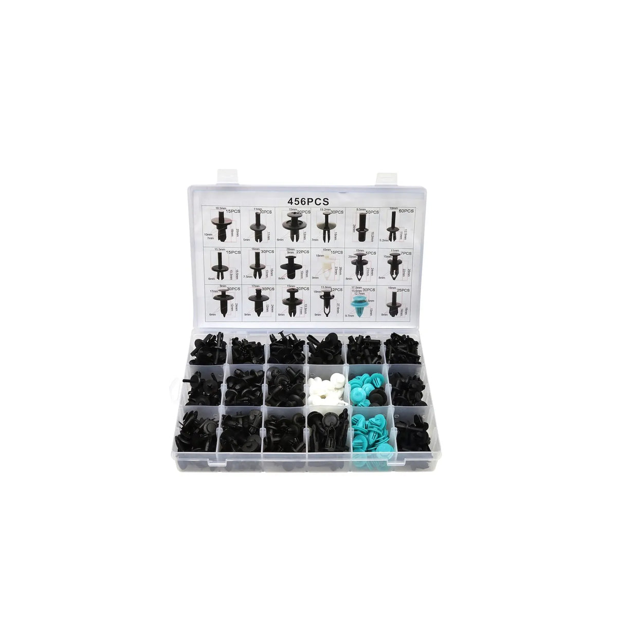 GEKO Set bevestigingsclips en pluggen 456 stuks