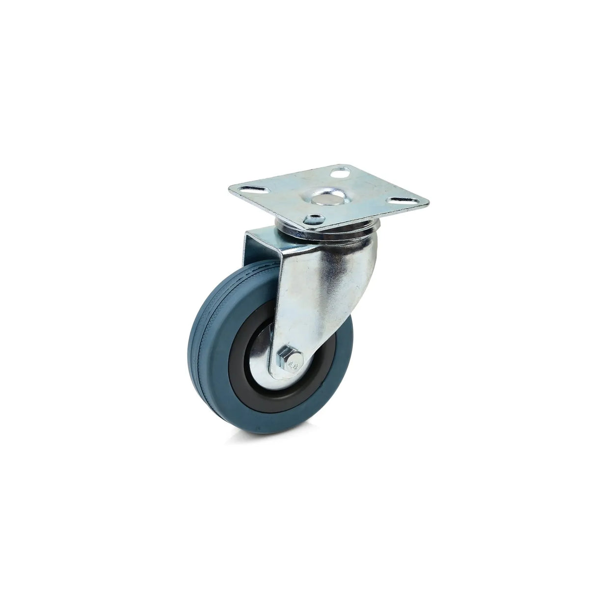 GEKO Zwenkwiel met montageplaat 75 mm rubber