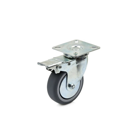 GEKO Zwenkwiel met rem en bevestigingsplaat diameter 75 mm