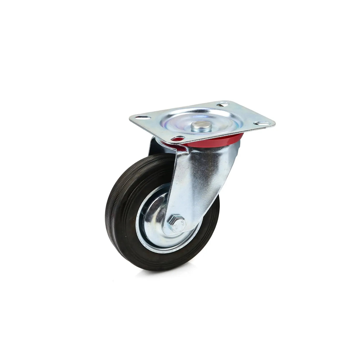 GEKO Zwenkwiel met bevestigingsplaat staal en rubber 100 mm