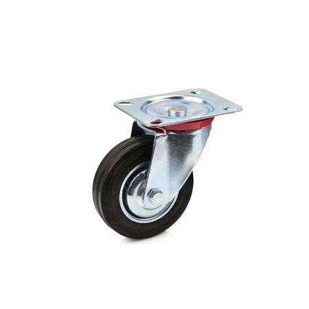 GEKO Zwenkwiel met bevestigingsplaat staal en rubber 100 mm