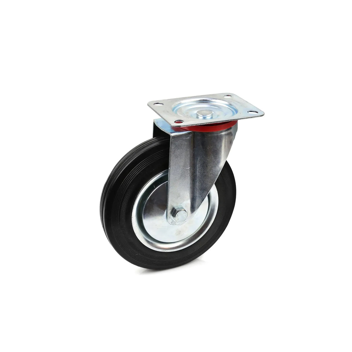 GEKO Zwenkwiel met plaat 200 mm rubber en stalen kern