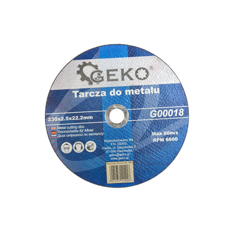 GEKO Metaal doorslijpschijf met glasvezelversterking 230x2,5x22,2mm