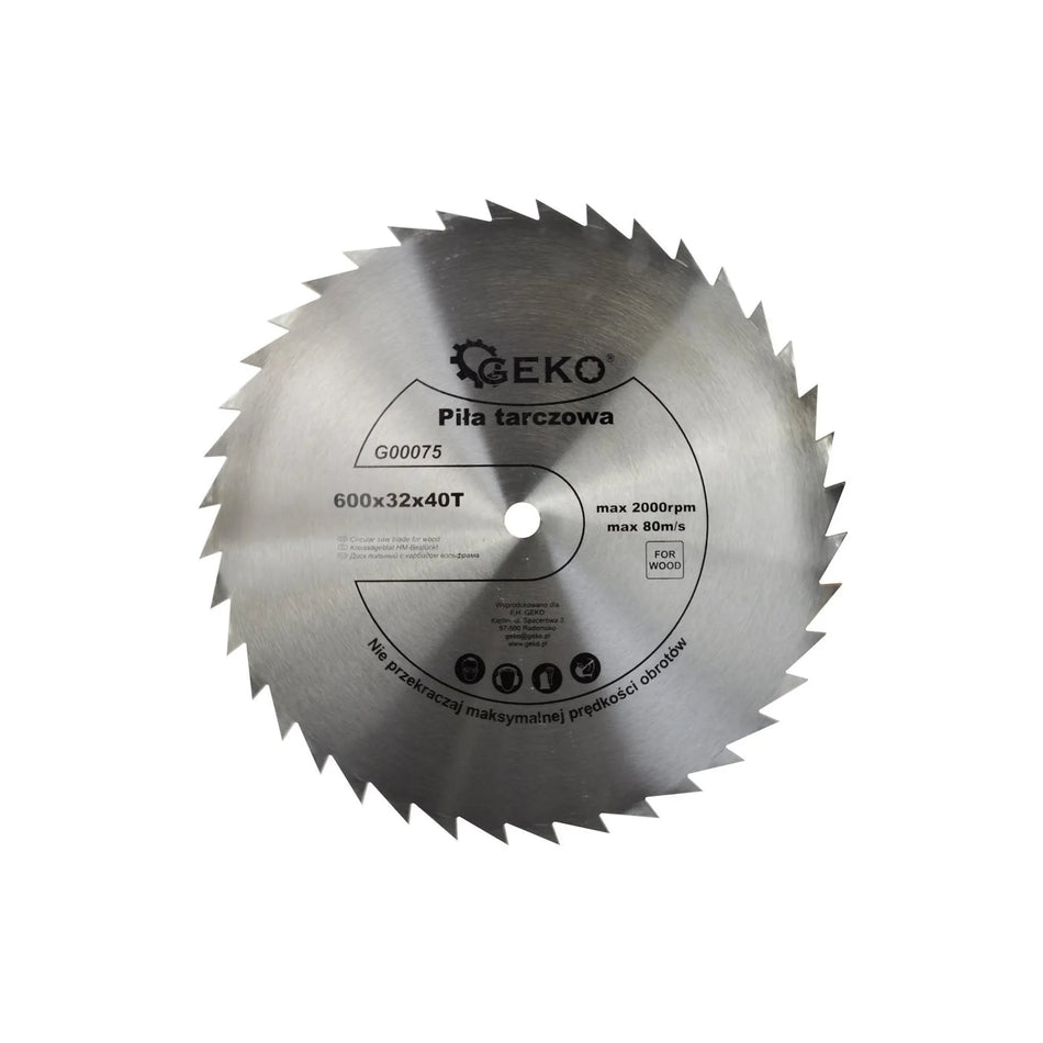 GEKO Cirkelzaagblad voor hout 600x32 mm 40 tanden