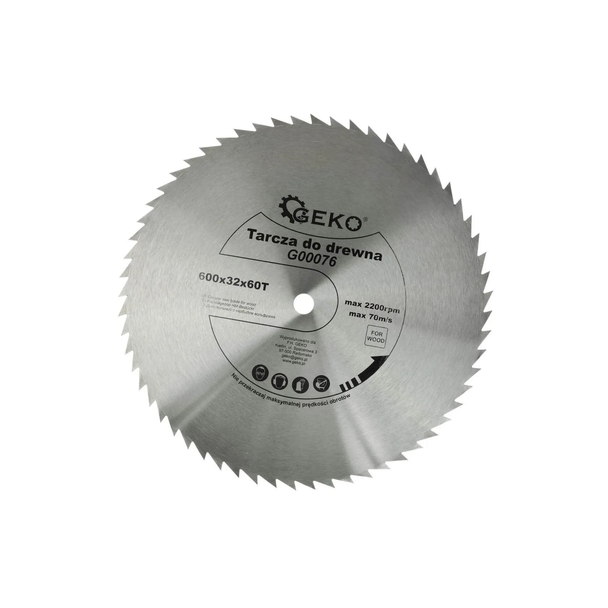 GEKO Cirkelzaagblad voor hout 600x32 mm 60 tanden
