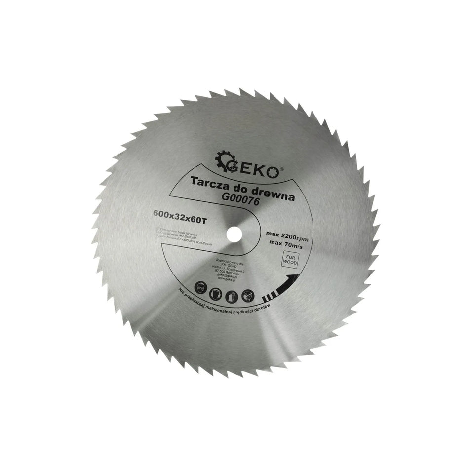 GEKO Cirkelzaagblad voor hout 600x32 mm 60 tanden