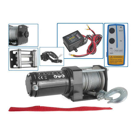 GEKO Elektrische lier 12 V 3000LB trekvermogen