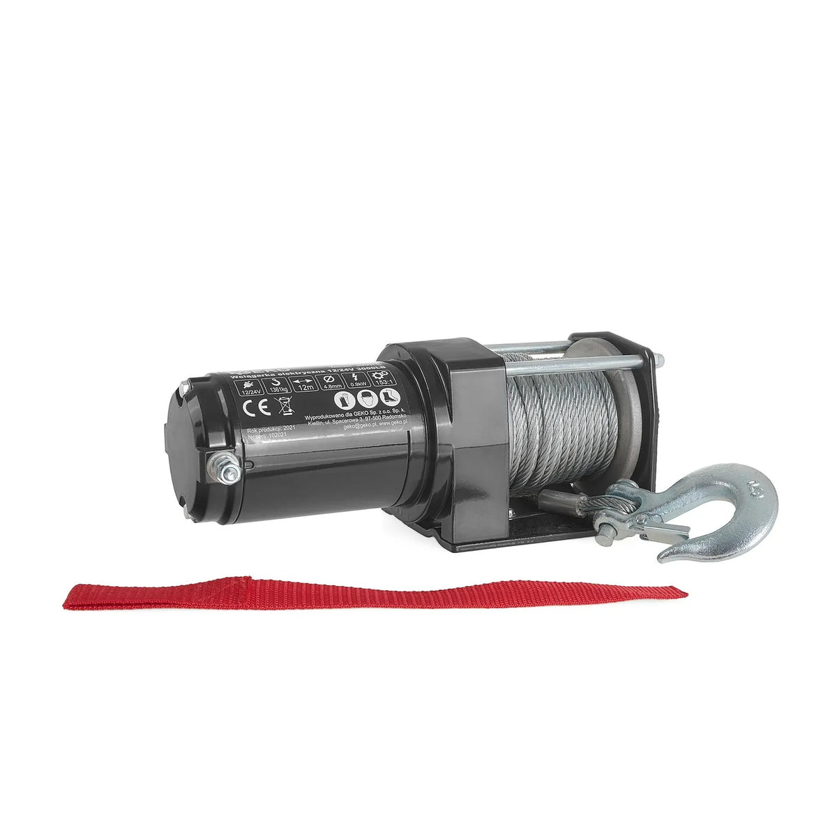 GEKO Elektrische lier 12 V 3000LB trekvermogen