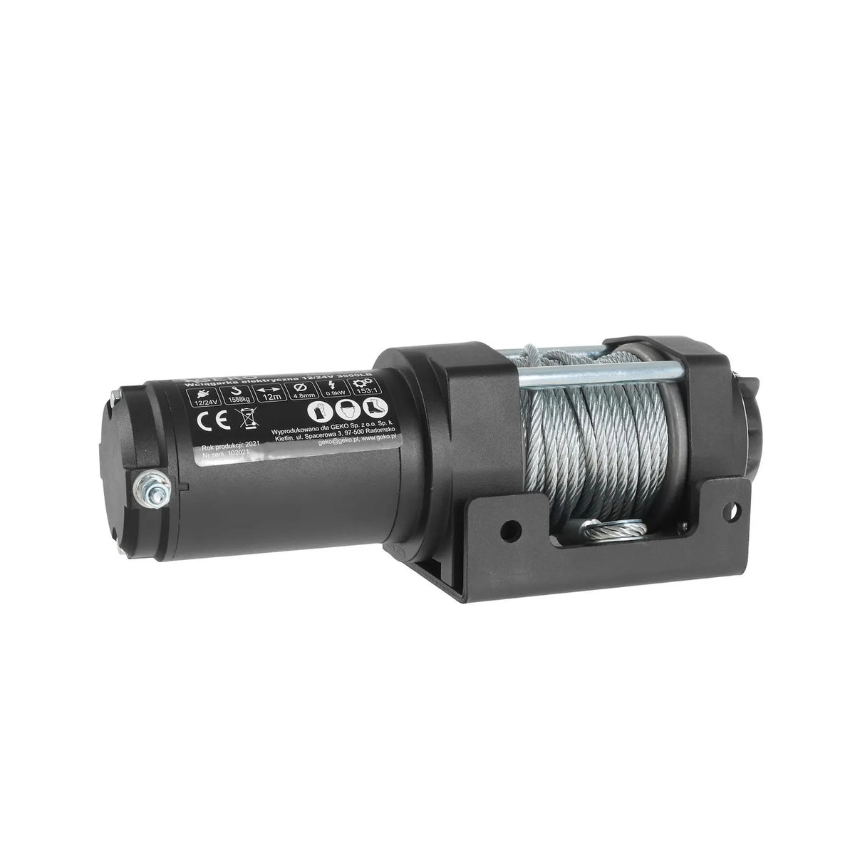 GEKO Elektrische lier 12 V 3500LB trekvermogen