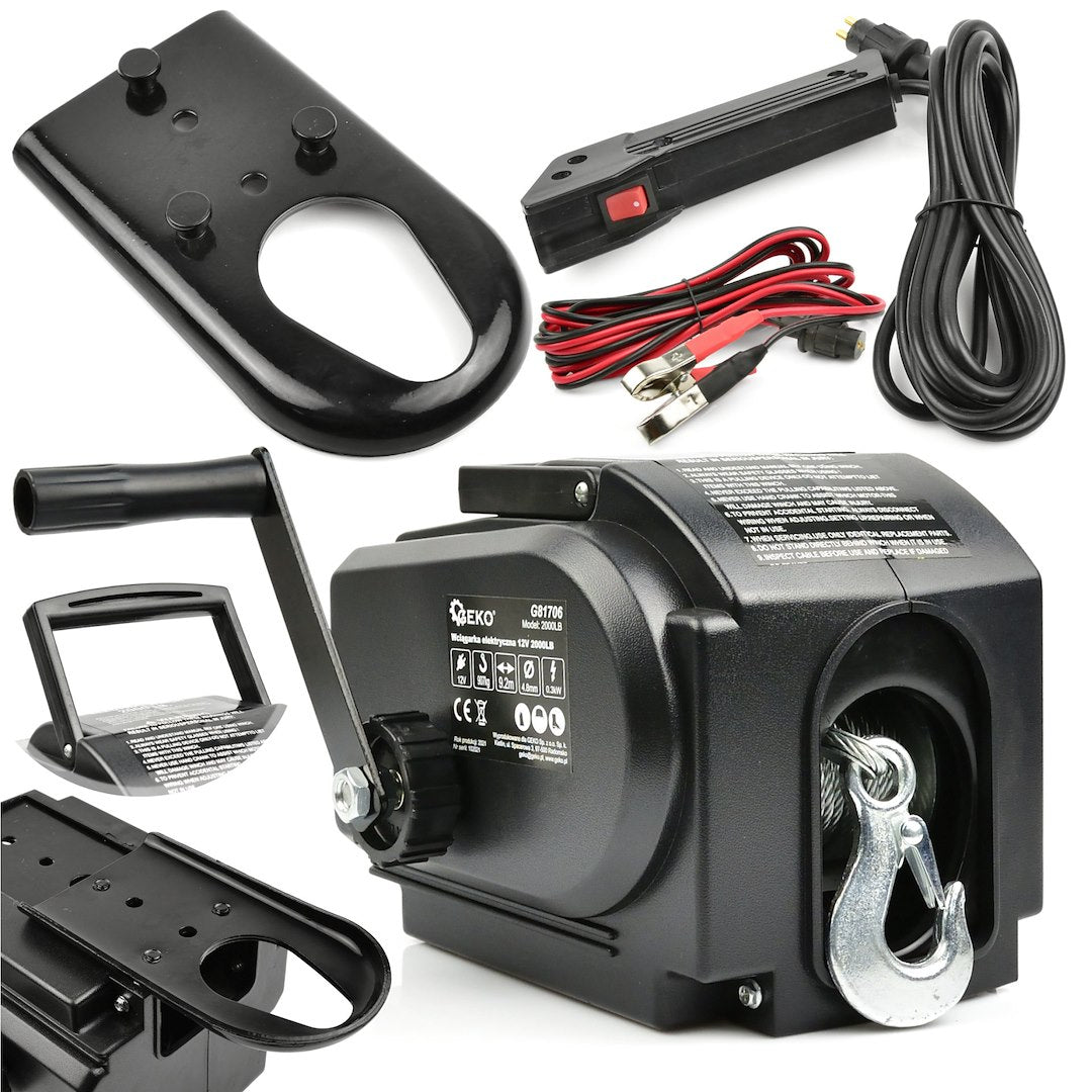 GEKO Elektrische Treklier 12 V 2000 lb 907 kg