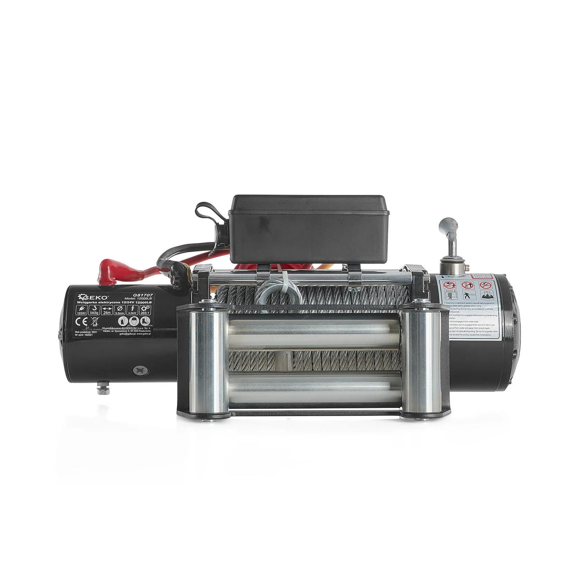 GEKO Elektrische lier 12 V met 5443 kg trekvermogen 12000LB