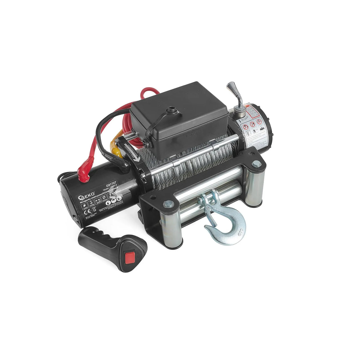 GEKO Elektrische lier 12 V met 5443 kg trekvermogen 12000LB