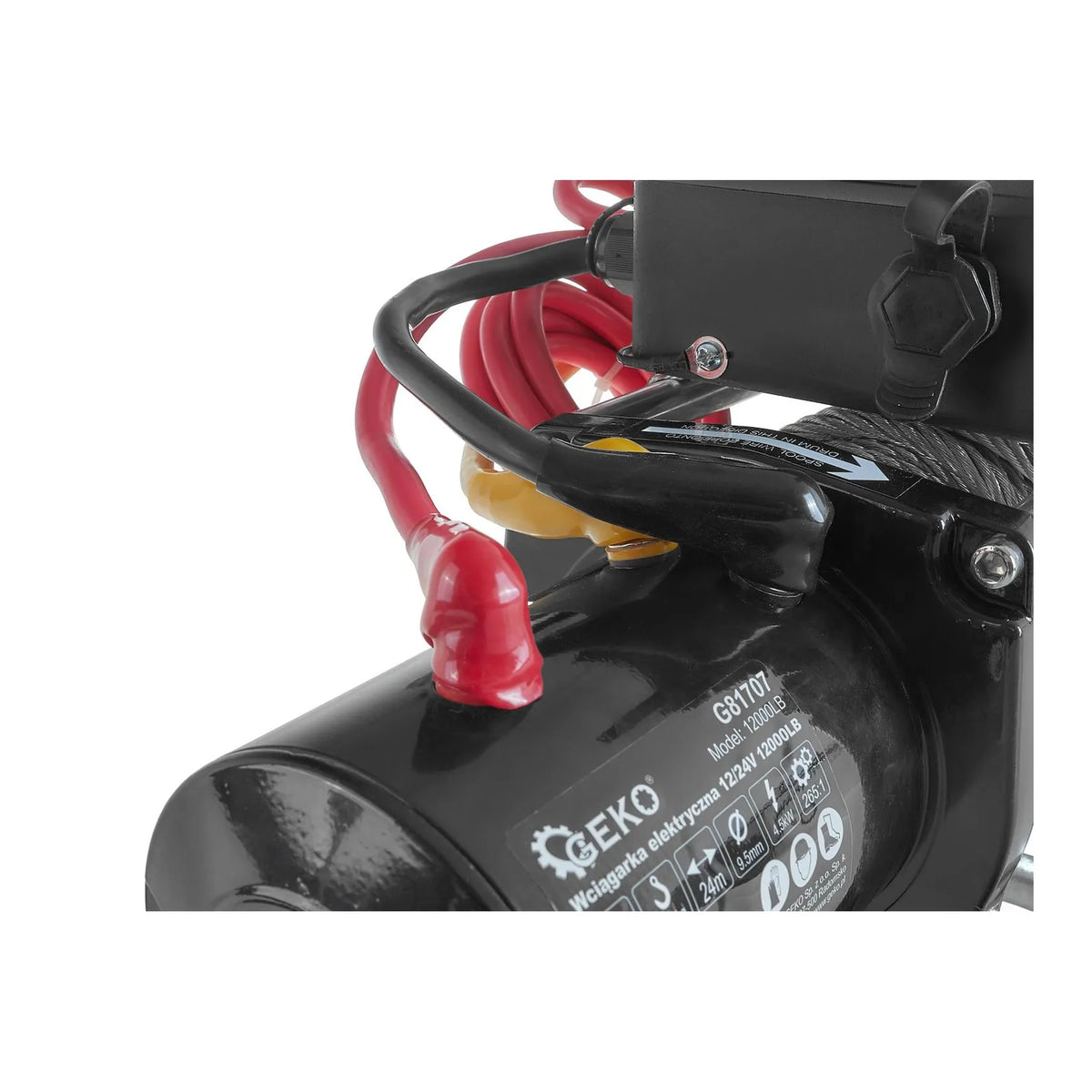 GEKO Elektrische lier 12 V met 5443 kg trekvermogen 12000LB