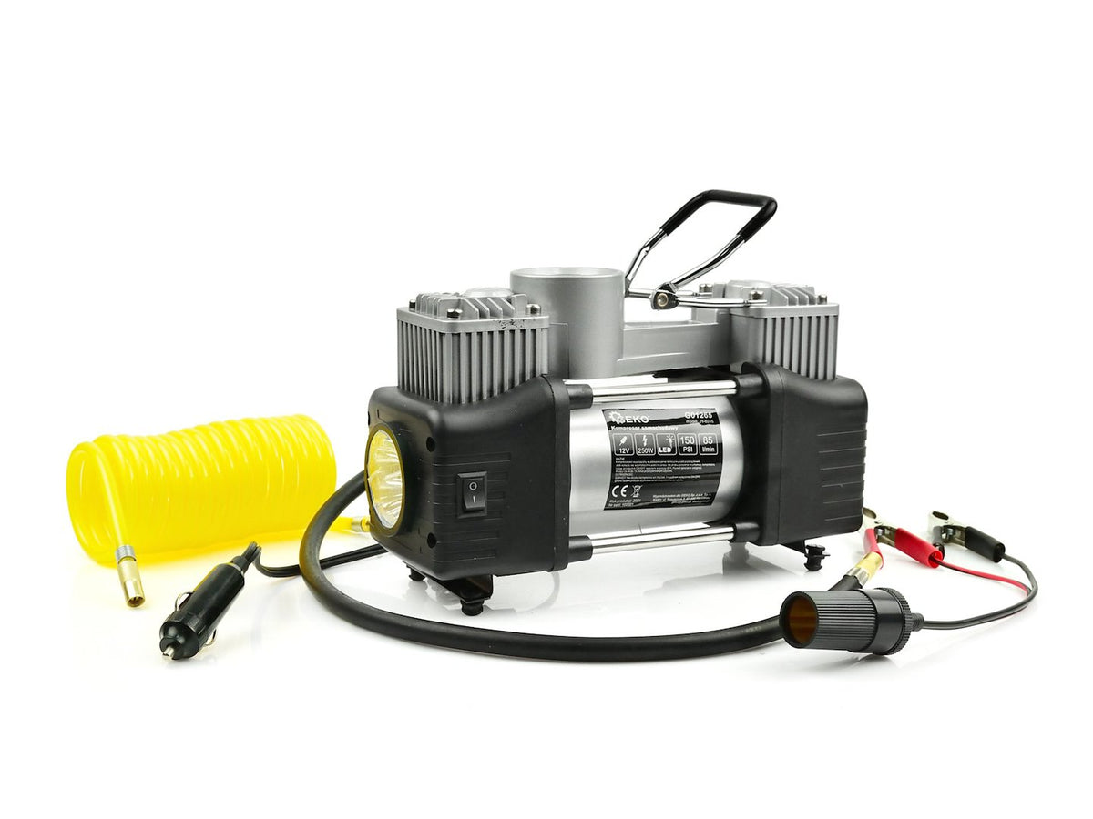 GEKO 12 V Autocompressor 250 W Twee Cilinders 150 PSI