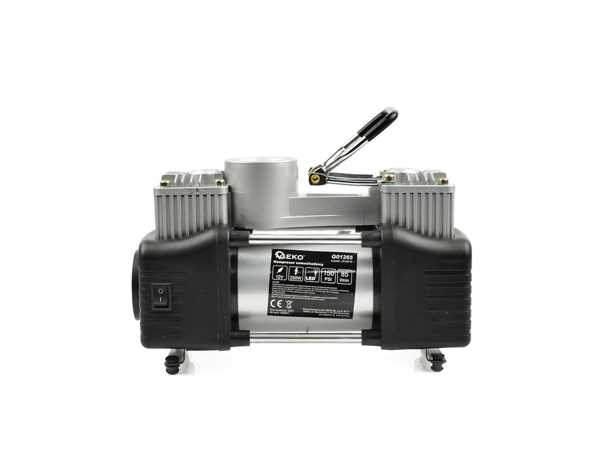 GEKO 12 V Autocompressor 250 W Twee Cilinders 150 PSI