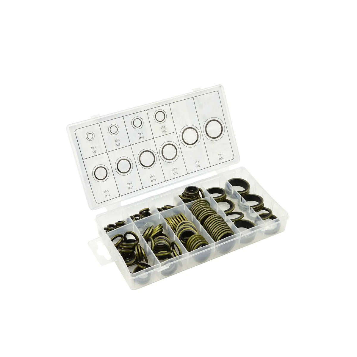 GEKO Set metalen-rubberen ringen 150-delig M6-M24