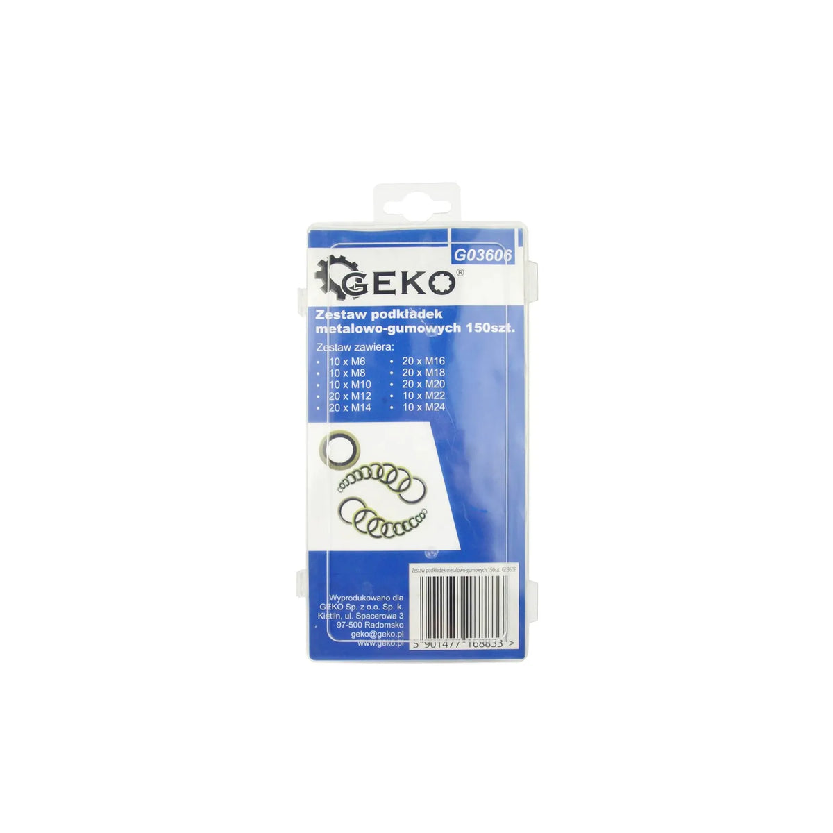GEKO Set metalen-rubberen ringen 150-delig M6-M24