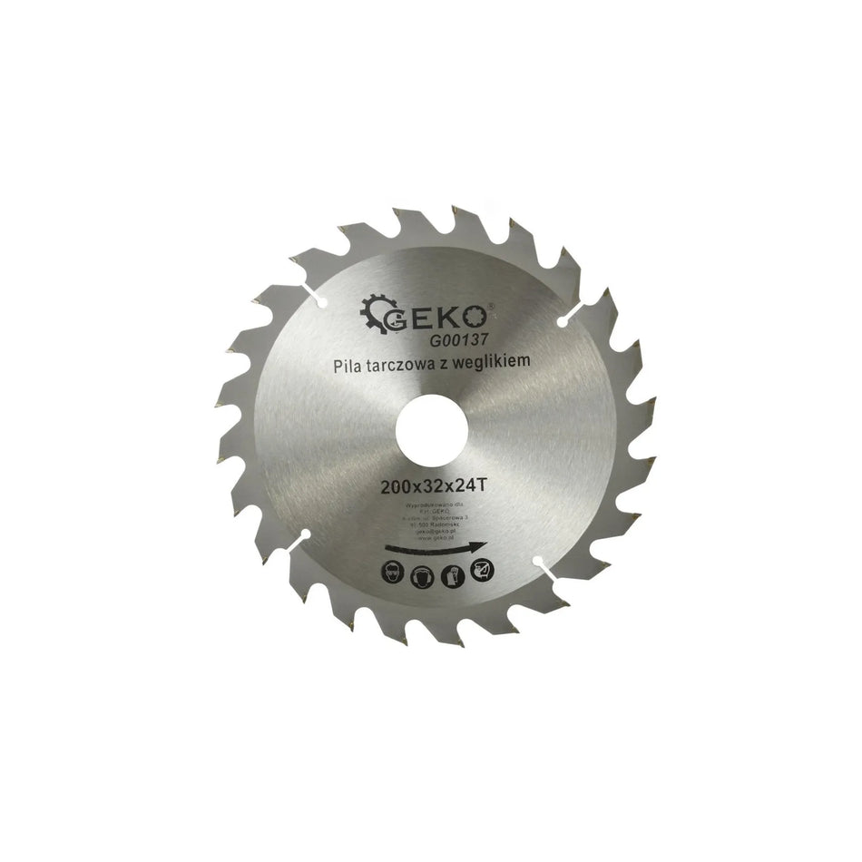 GEKO Cirkelzaagblad met Tungsten Carbide tanden 200 x 32 mm 24T