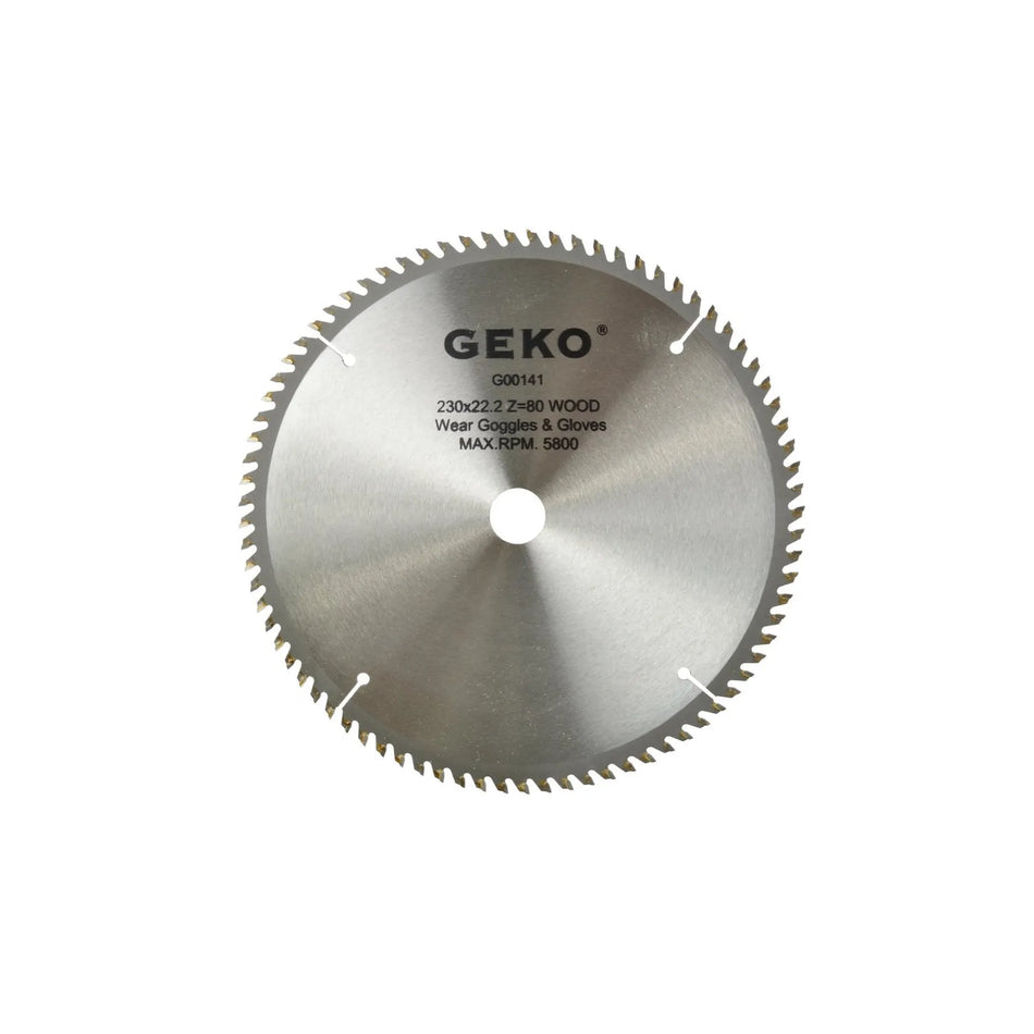 GEKO Cirkelzaagblad met tungsten carbide tanden voor hout 230 x 22 mm 80T