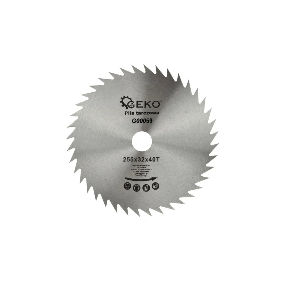 GEKO Cirkelzaagblad voor hout 255x32 mm 40T zonder hardmetaal