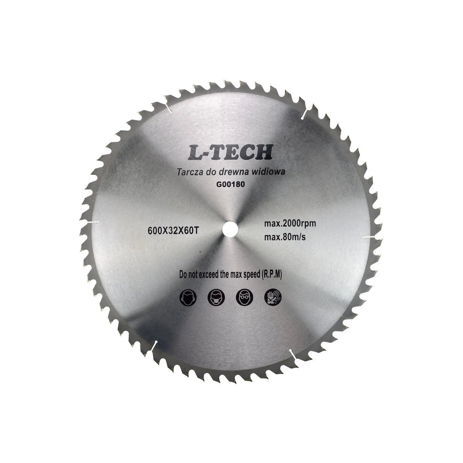 GEKO TCT cirkelzaagblad voor hout met 60 tanden 600x32 mm