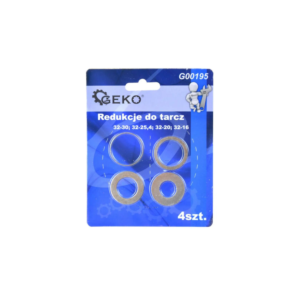 GEKO set reductieringen voor schijven 32mm 4-delig 30 - 25,4 - 20 - 16mm