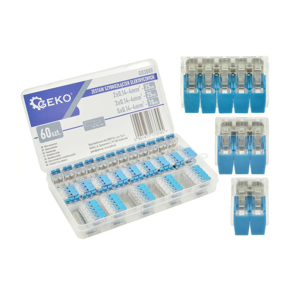 GEKO Lasdoppen met hendel 0,2–4mm² 60-delig