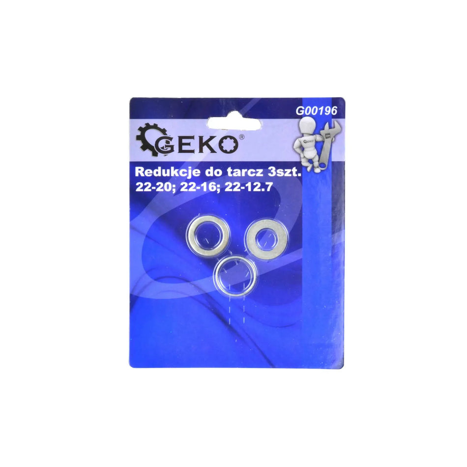 GEKO set reductieringen voor schijven 3-delig 22/20-16-12,7mm