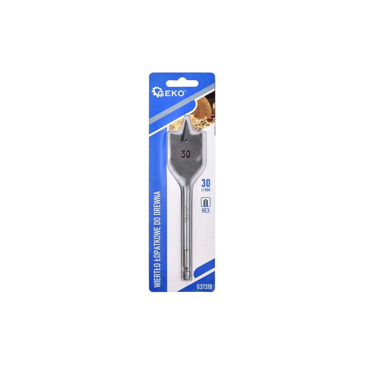 GEKO Platte houtboor 30x152 mm met zeskantige schacht