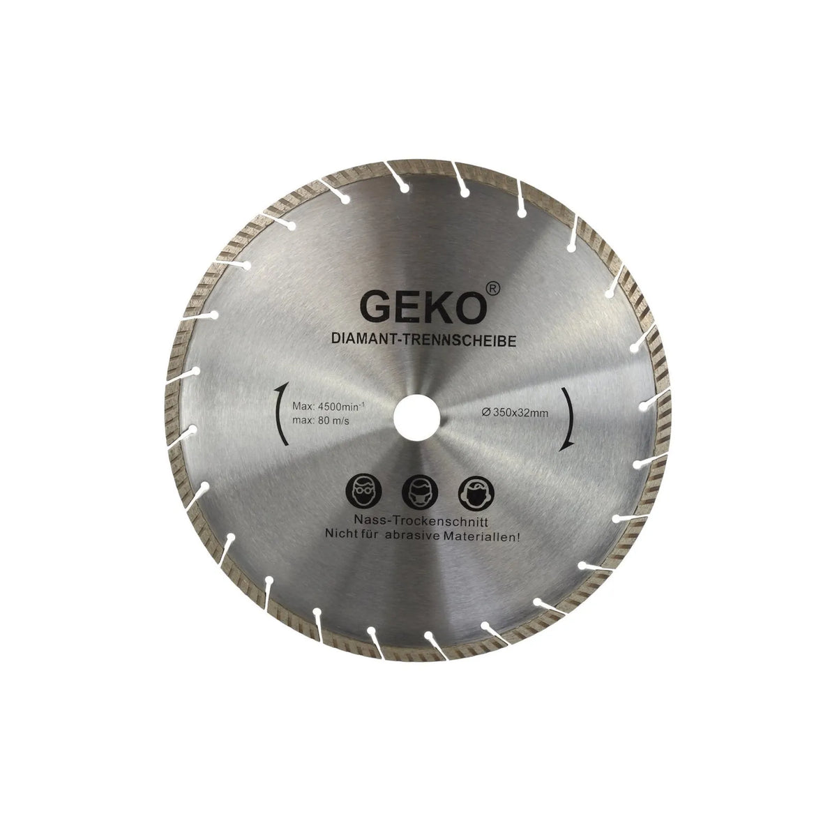 GEKO segmentzaagblad turbo 350 mm x 32 mm LASER-grijs