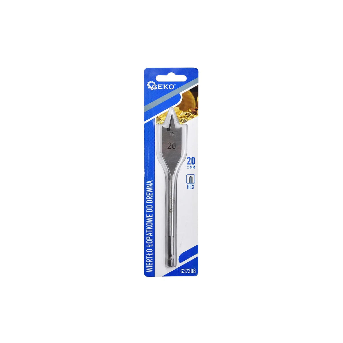 GEKO Spade boorbit voor hout met zeskant 20x152 mm