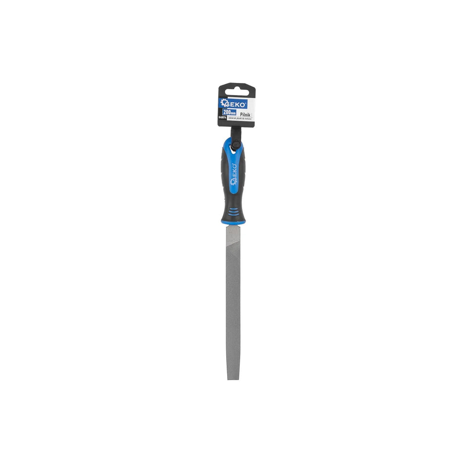 GEKO Platte vijl voor metaal 200 mm met ergonomisch handvat