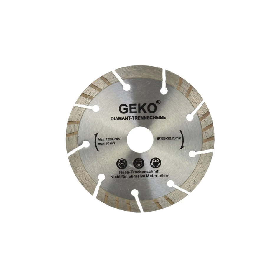 GEKO Diamantzaagblad segmented turbo rim 125 mm x 22 mm